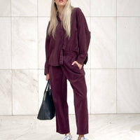 PANTALONE MARYMO DARK PLUM