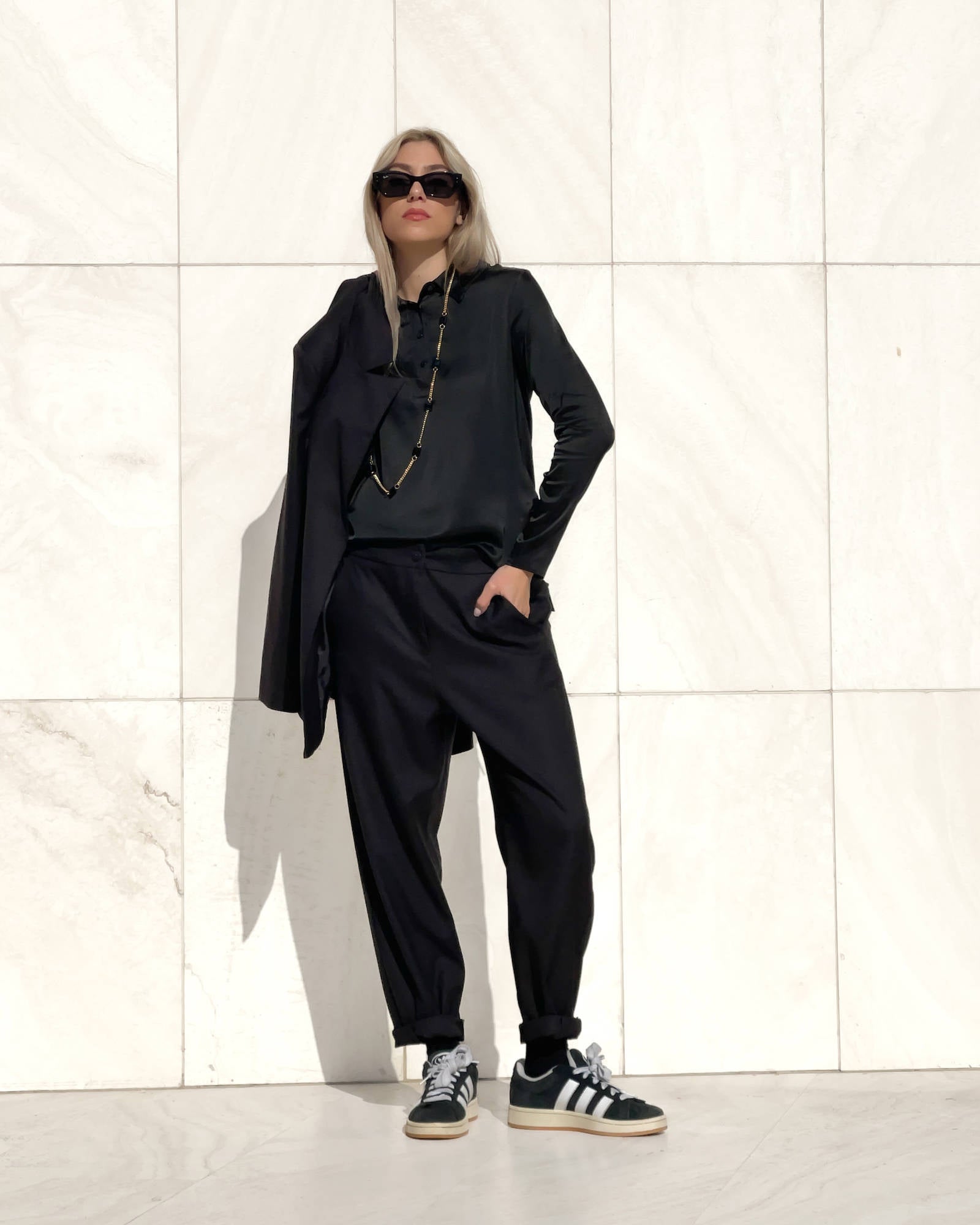 POLO SATIN NORA NERO