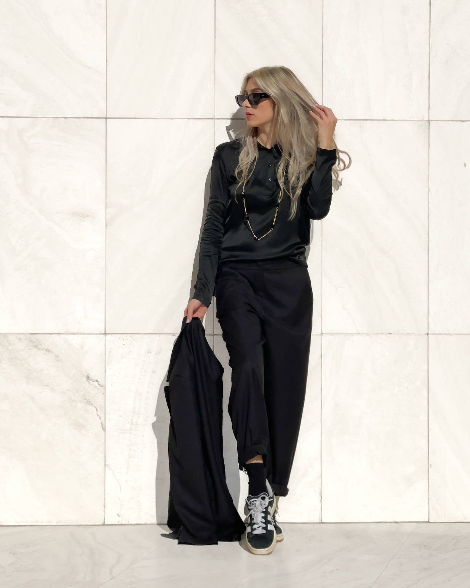 POLO SATIN NORA NERO