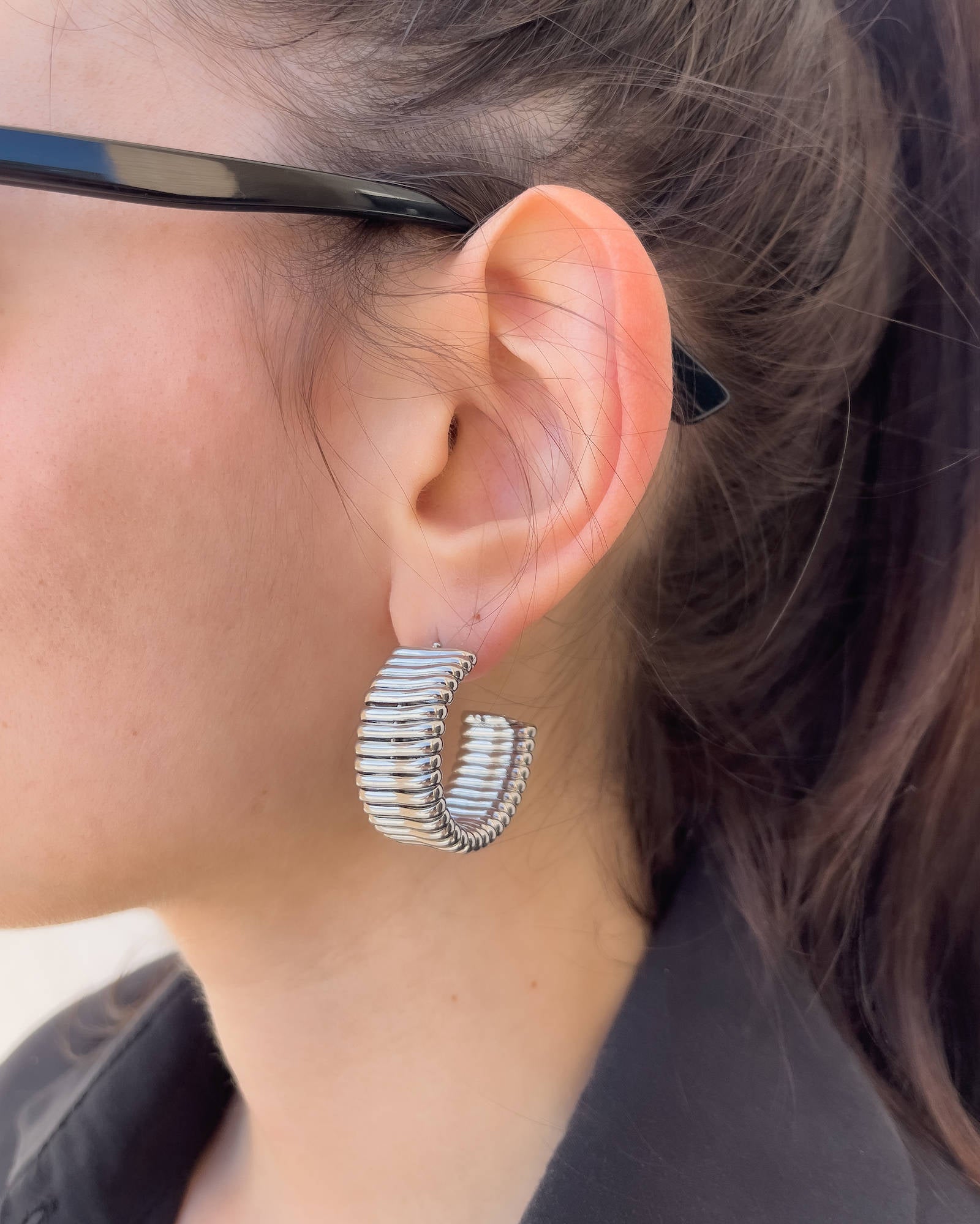 ORECCHINI CERCHIO APERTO MOLLA ARGENTO