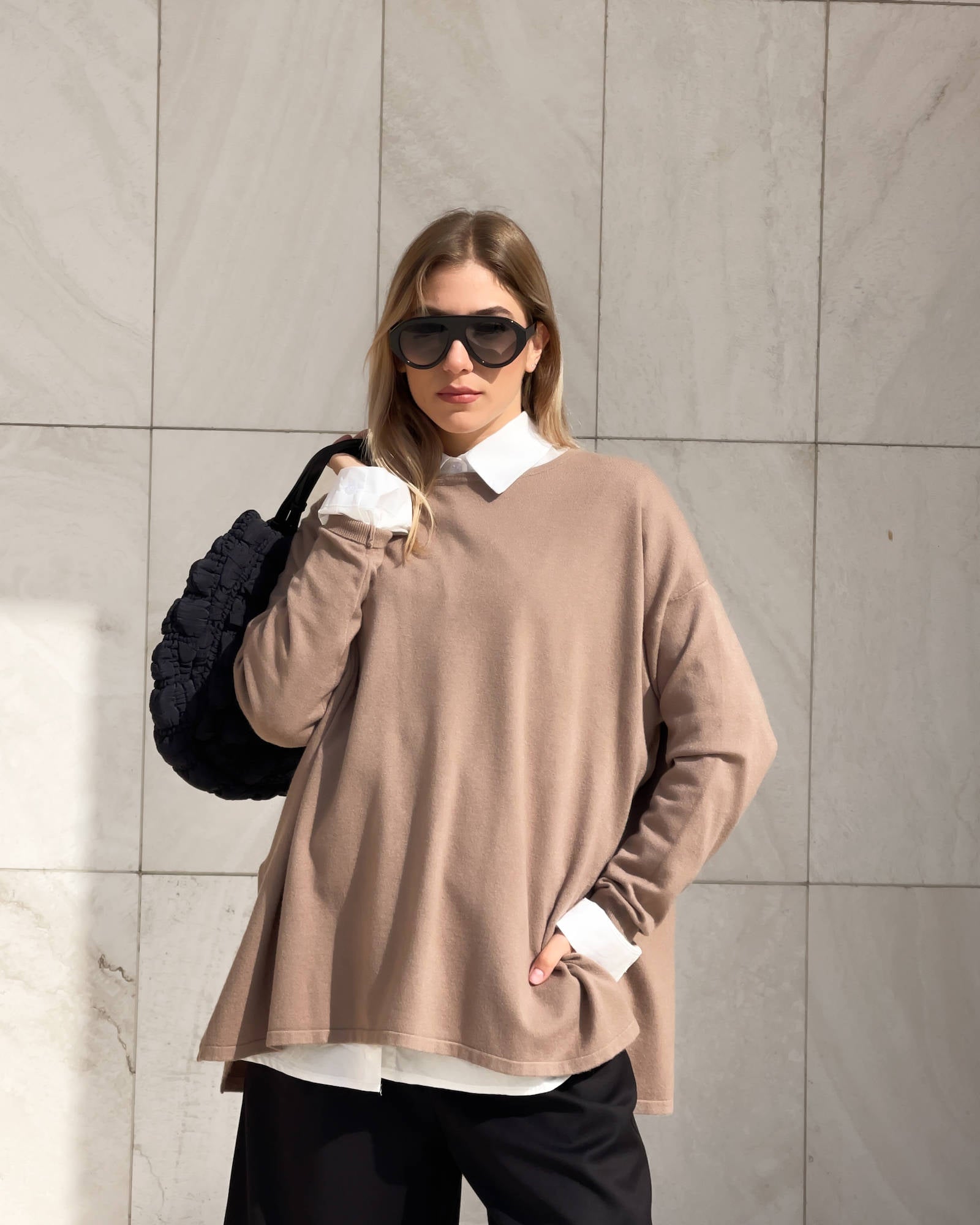 PULL KIARA IN VISCOSA CALDA CAMEL