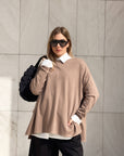 PULL KIARA IN VISCOSA CALDA CAMEL