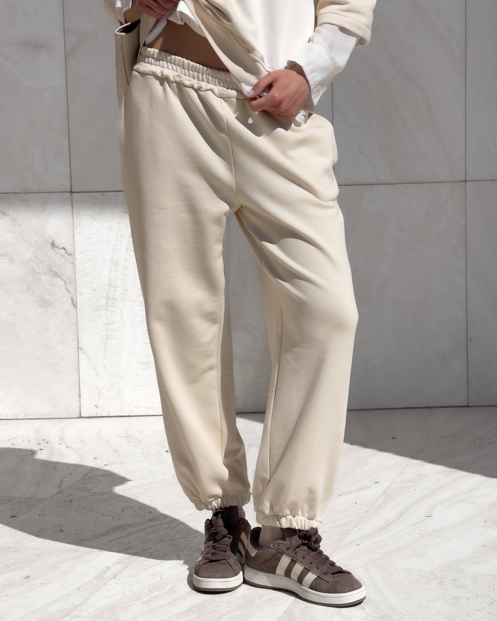 PANTALONI FELPA LEMONI CREMA
