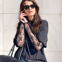 T-SHIRT PARFAIT CON PIZZO NERO