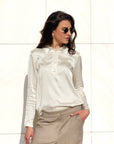 POLO SATIN NORA BURRO