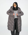 PIUMINO LONG DUCK DOWN DARK GREY