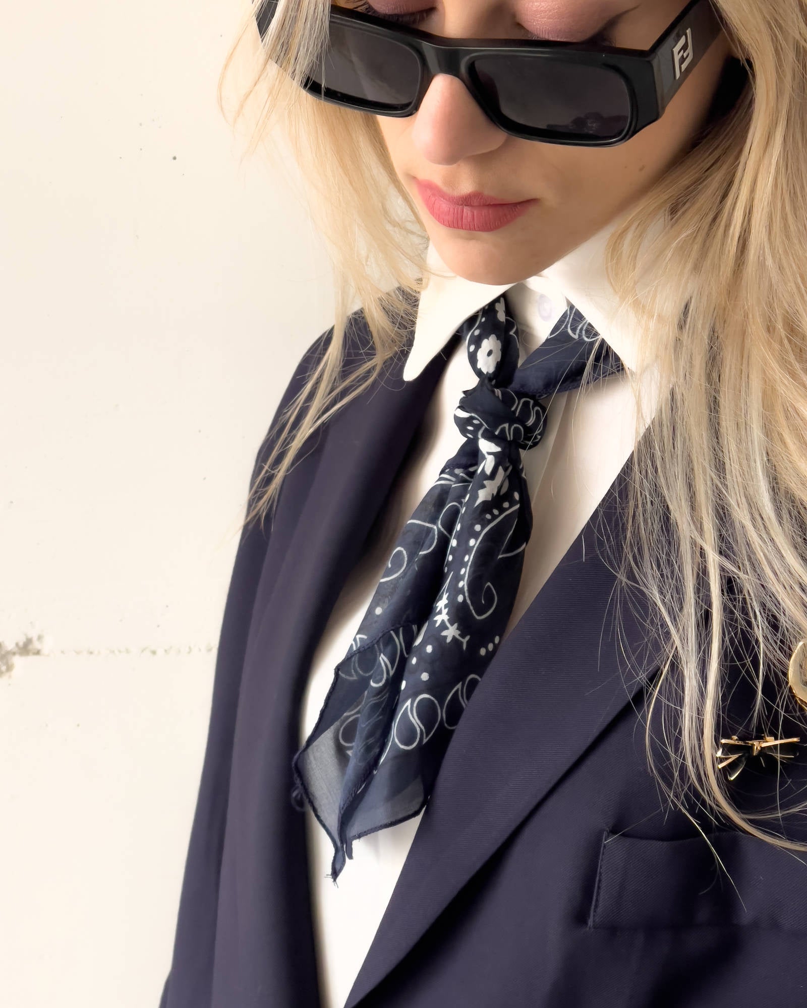 FOULARD IN SETA E COTONE PAISLEY BLU