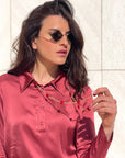 COLLANA LUNGA CON PIETRE ROSSO