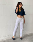DENIM DELIGHT BIANCO CUCITURE TABACCO