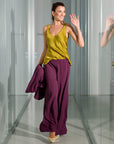 TOP CANOTTA NORA IN SATIN CARDO