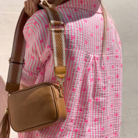 POCHETTE SOPHIA IN PELLE CON TRACOLLA OMAGGIO COGNAC
