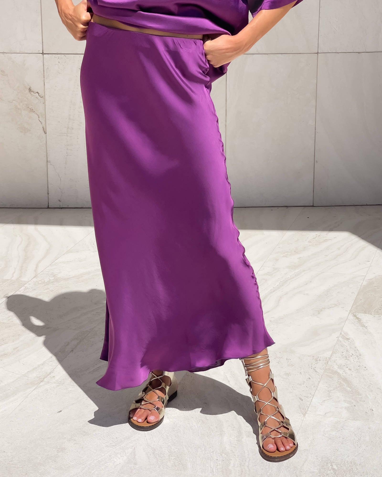 GONNA MIDI IN SATIN NORA SICILIA