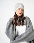 CUFFIA COPRIORECCHIE CON PAILLETTES GRIGIO