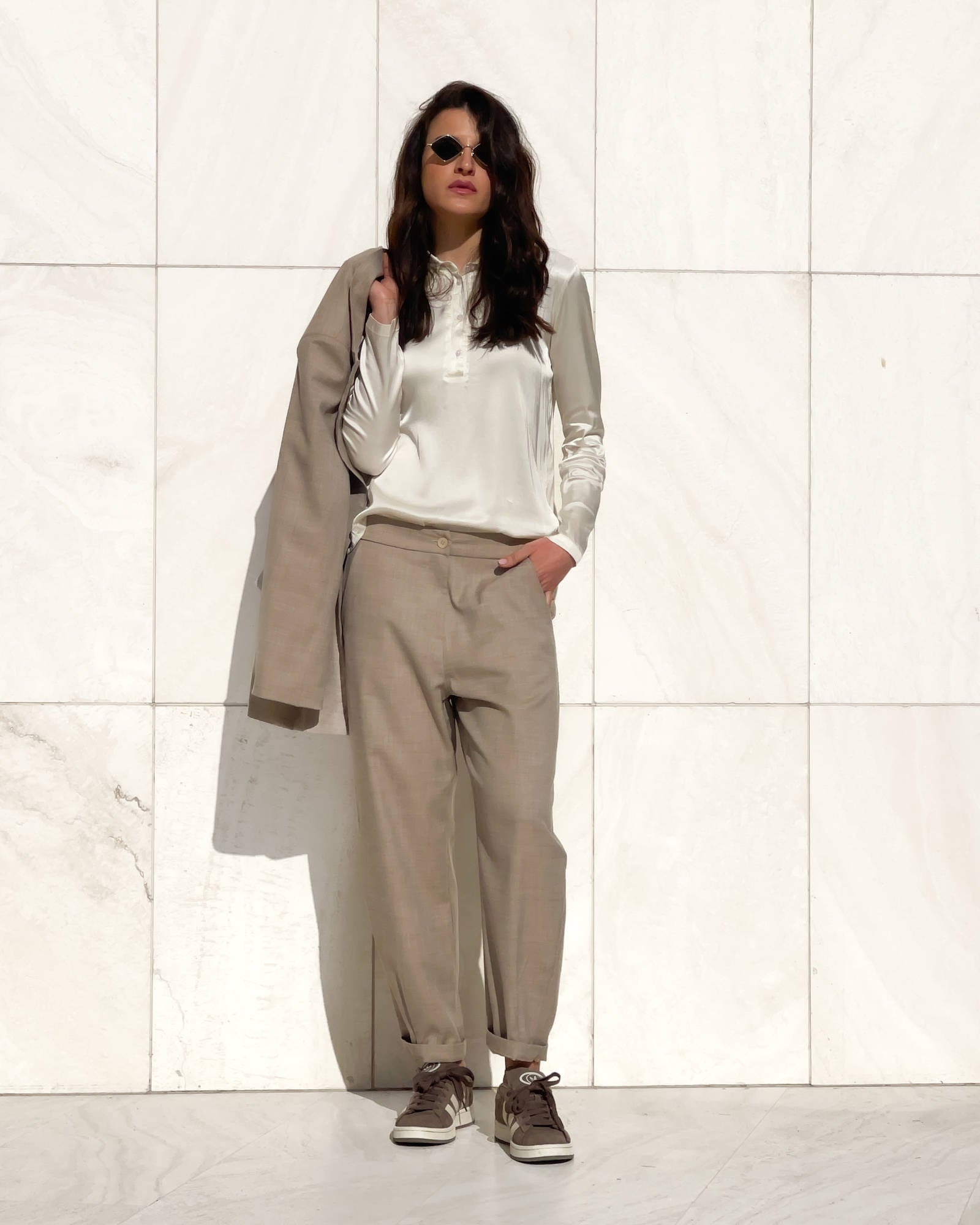 POLO SATIN NORA BURRO