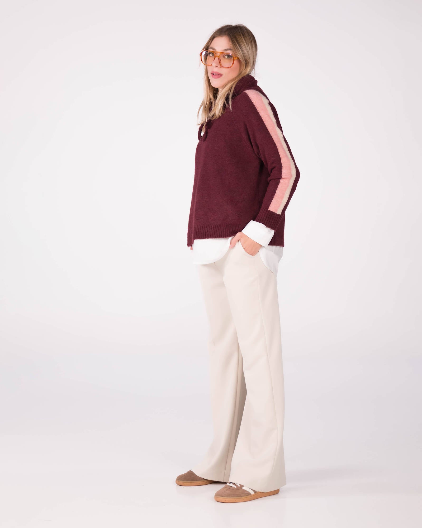 PULL TABATA VINO ROSA BEIGE