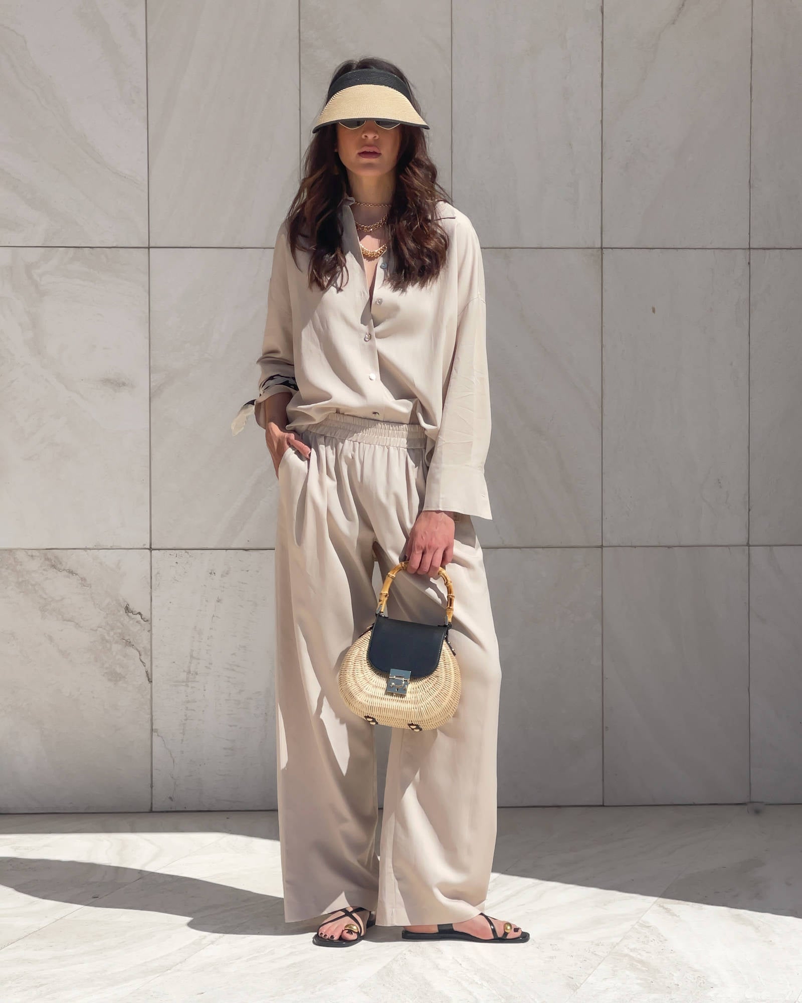 PANTALONE IN LINO VISCOSA MISTRAL SABBIA