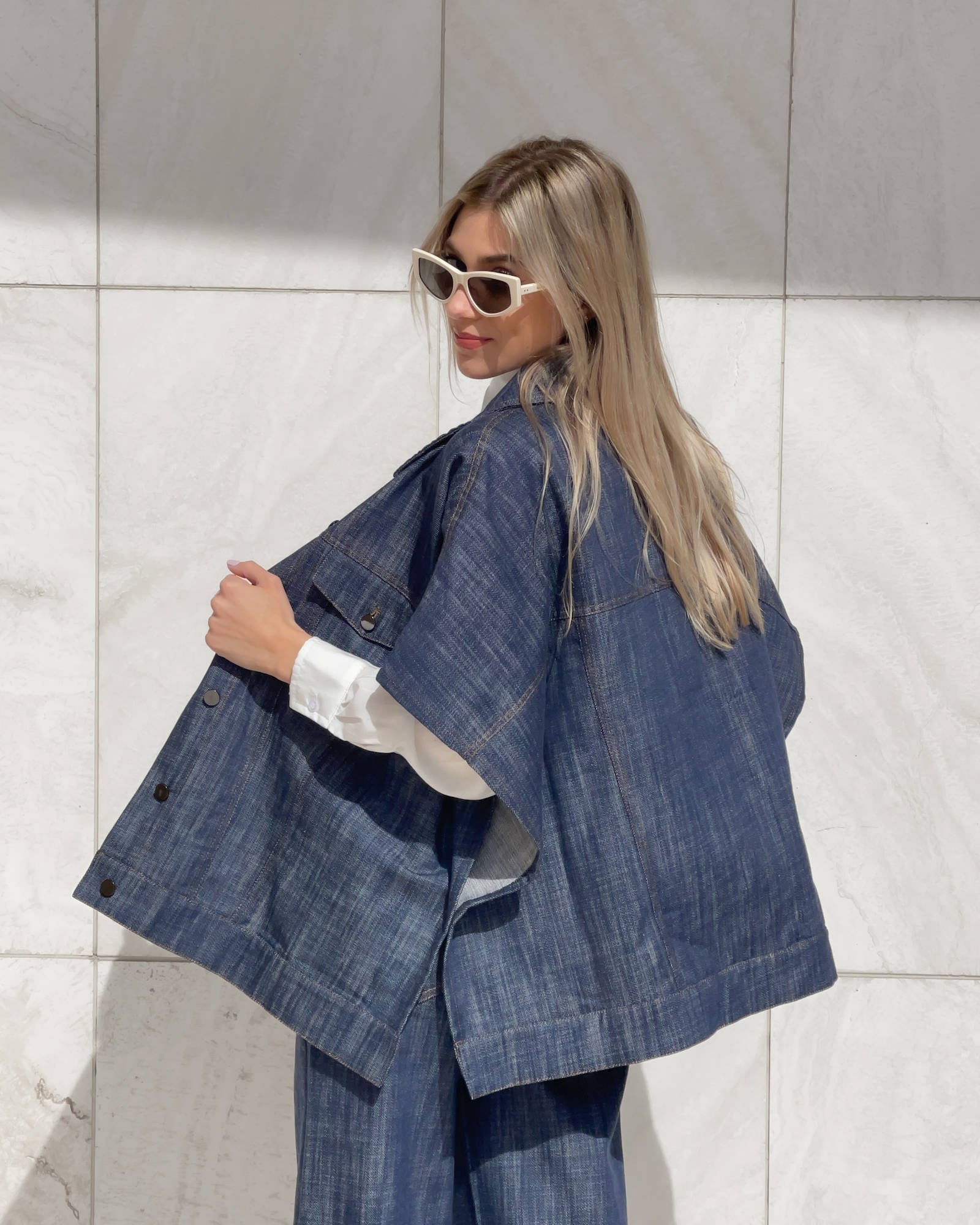 CAMICIA KIMONO FRANKLIN BLU