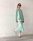 GONNA IN FELPA GINNY VERDE ACQUA