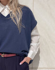 GILET IN MAGLIA LEXA BLU