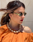 COLLANA GIROCOLLO PERLE BEIGE MARMO