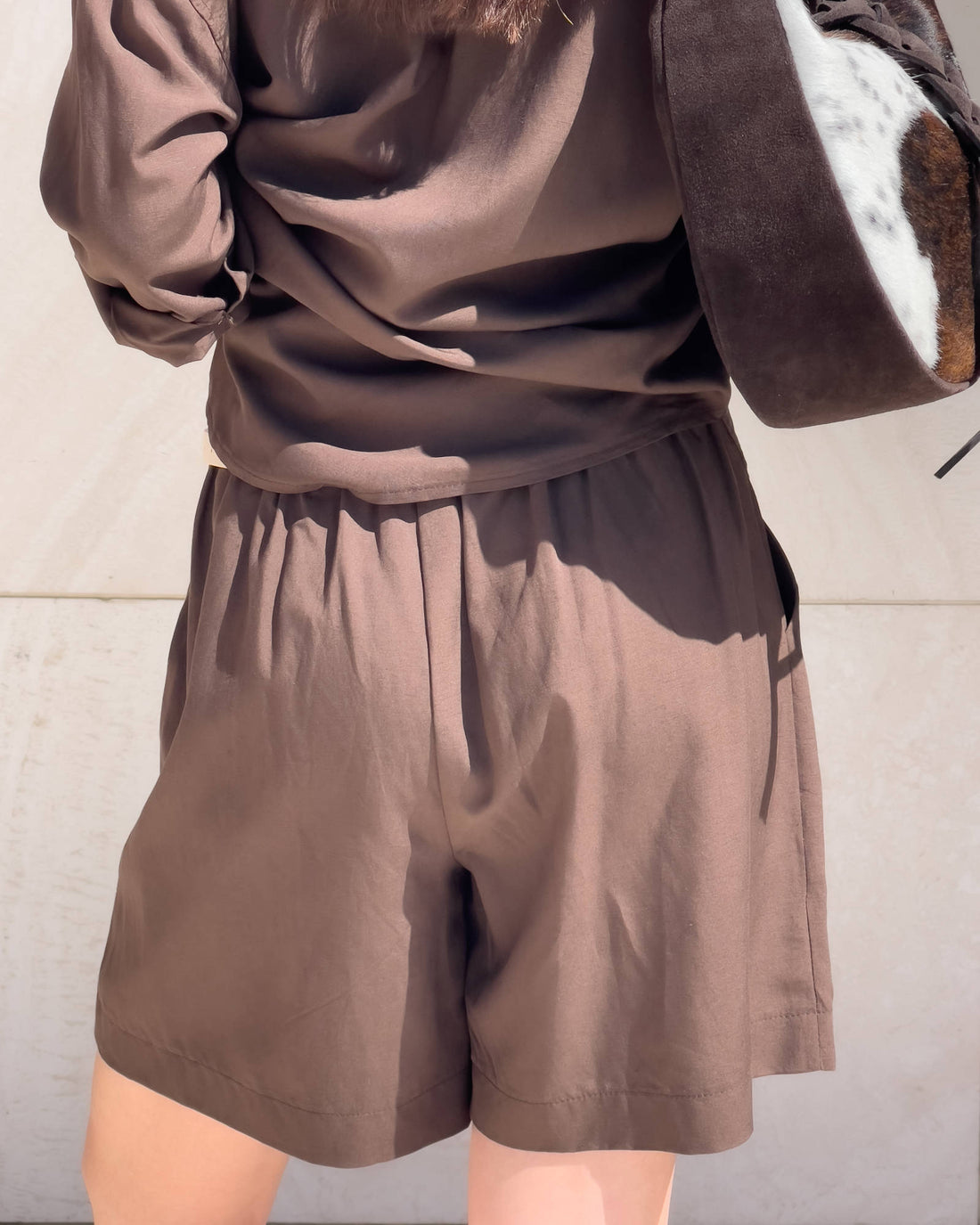 BERMUDA IN LINO VISCOSA MISTRAL CHOCO