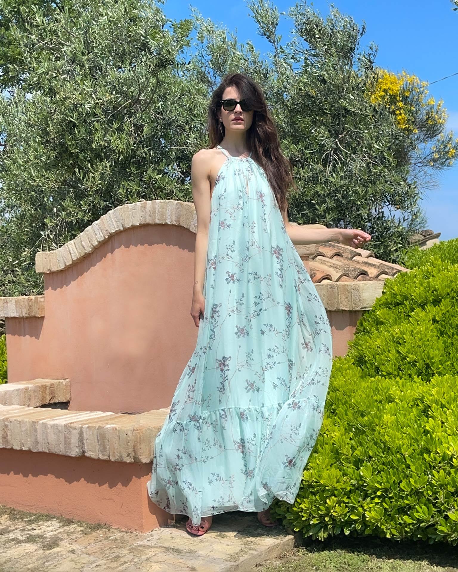 LONG DRESS SICILY ACQUAMARINA