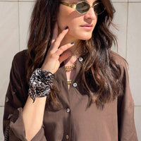 CAMICIA IN LINO VISCOSA MISTRAL CHOCO