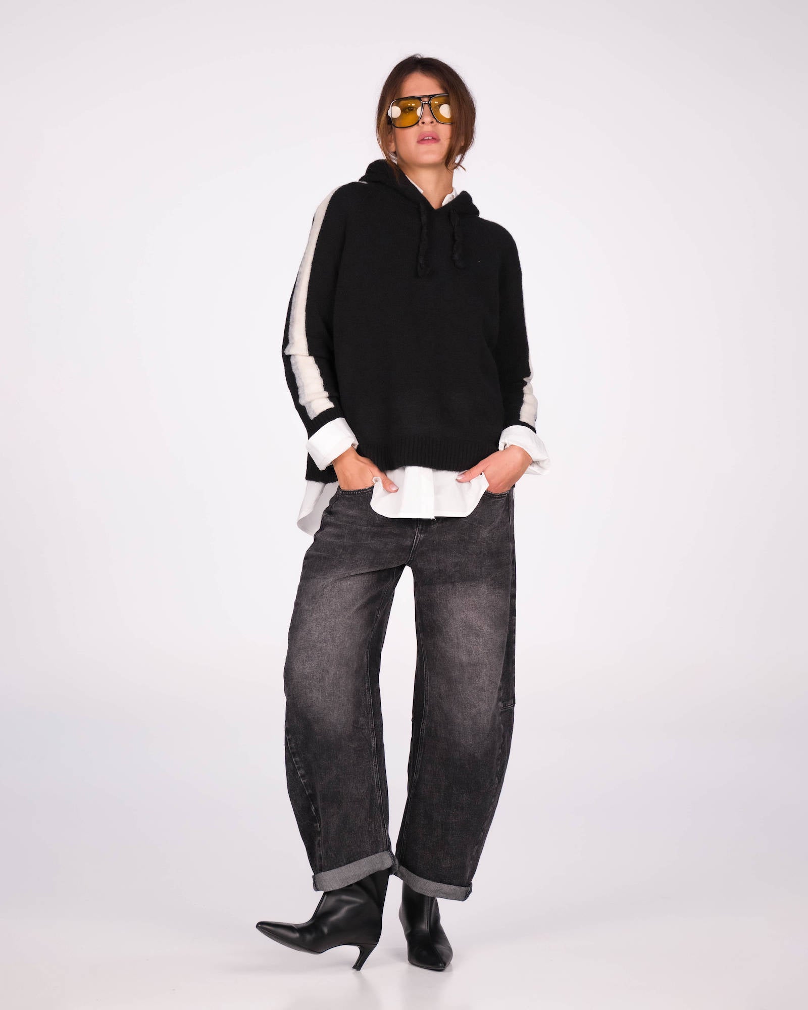 PULL TABATA NERO PANNA PERLA