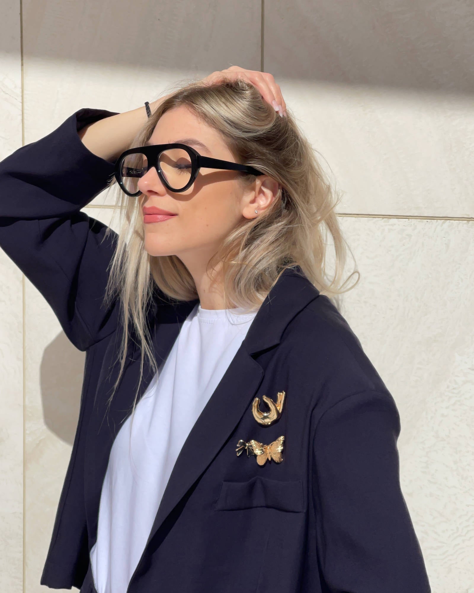 BLAZER CROPPED MEDLEY BLU