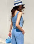 TOP IN LINO PSL STUDIO CELESTE