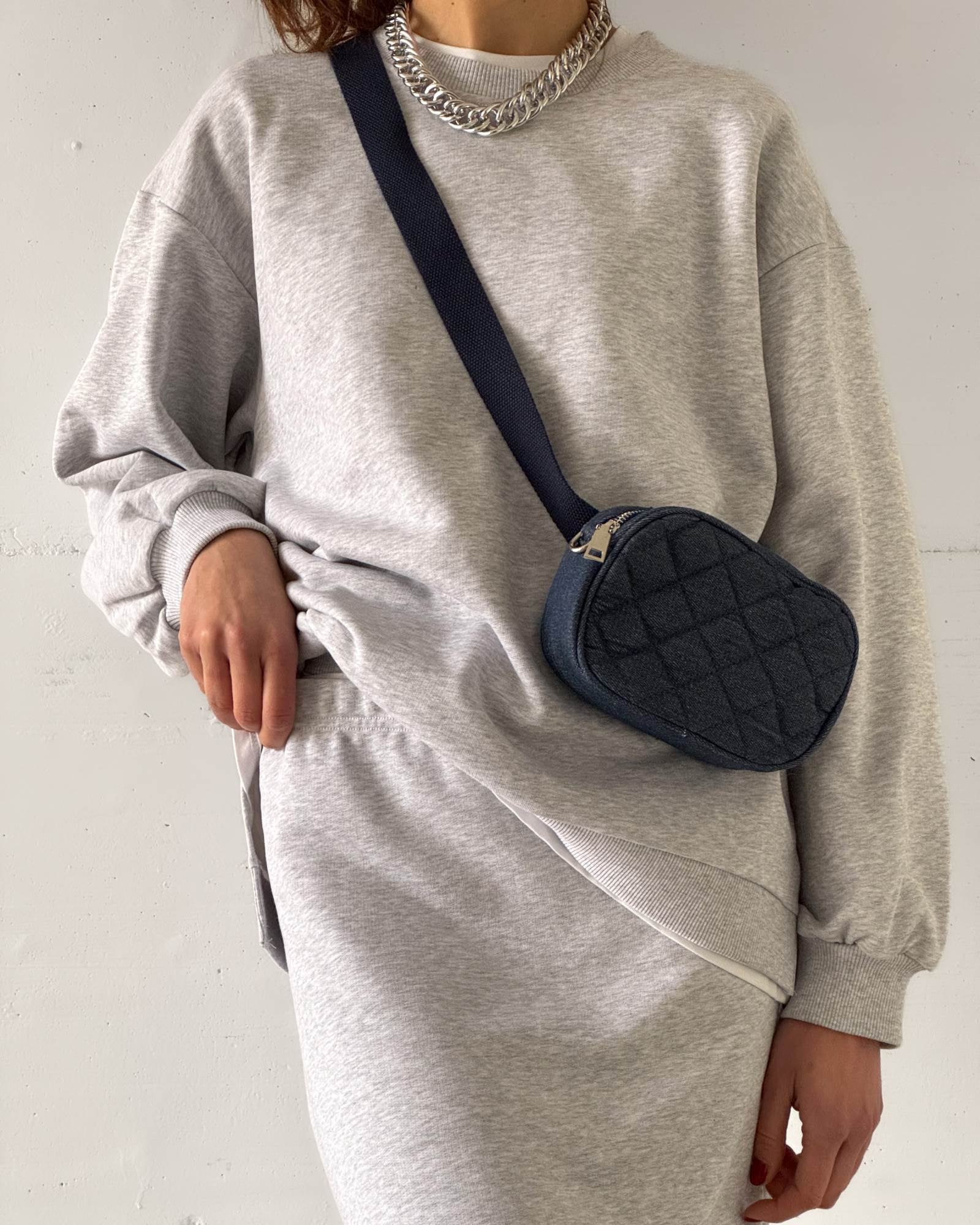 BLUE JEAN BUM BAG DENIM SCURO