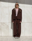 BLAZER CROPPED MEDLEY CHOCO