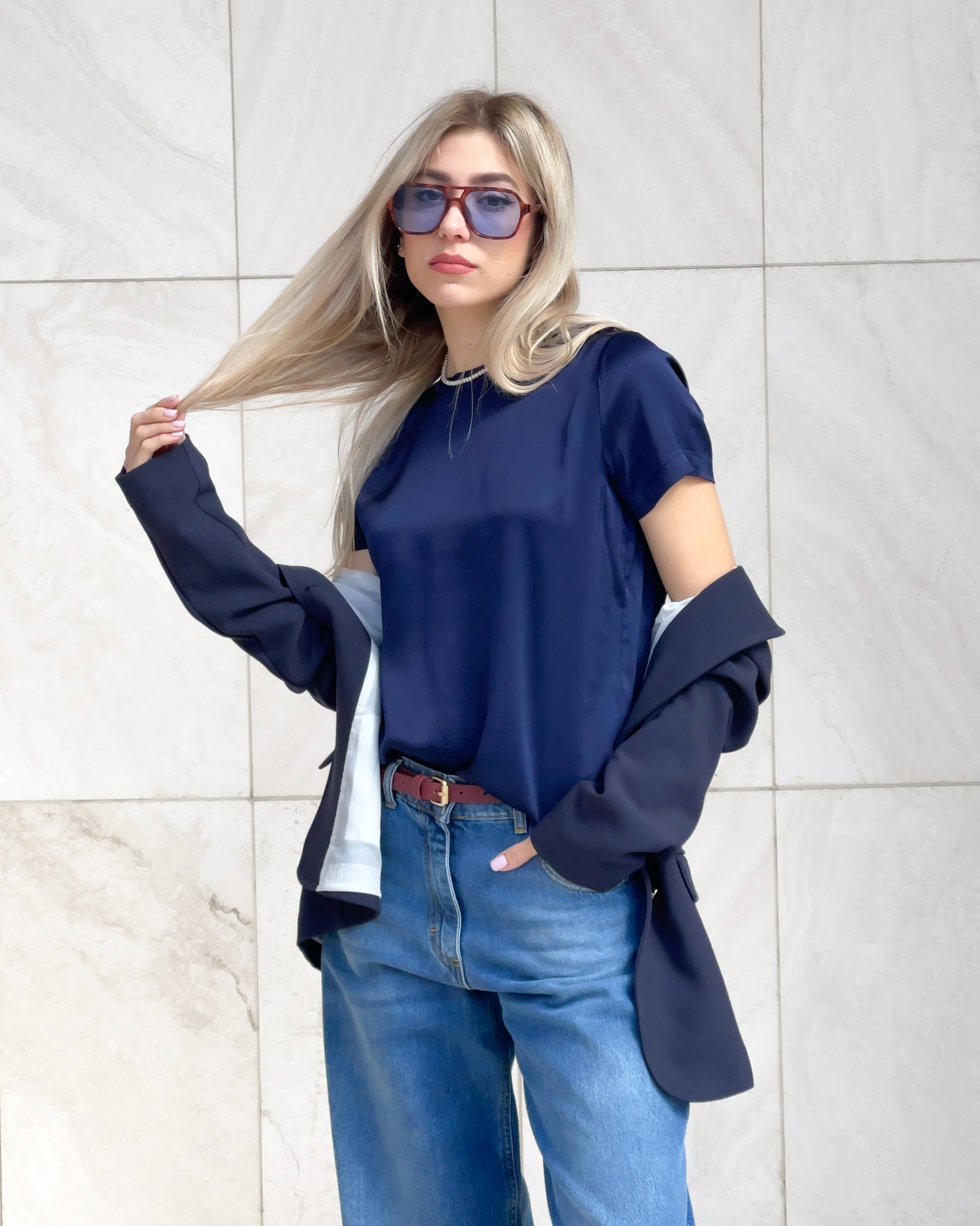 T-SHIRT SATIN NORA ECLISSI