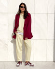OVERSIZED DAMIAN BLAZER CHERRY