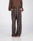 PANTALONE ANDREA CHECK GALLES BROWN BLU