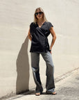 BLUSA INCROCIO DORIS NERO