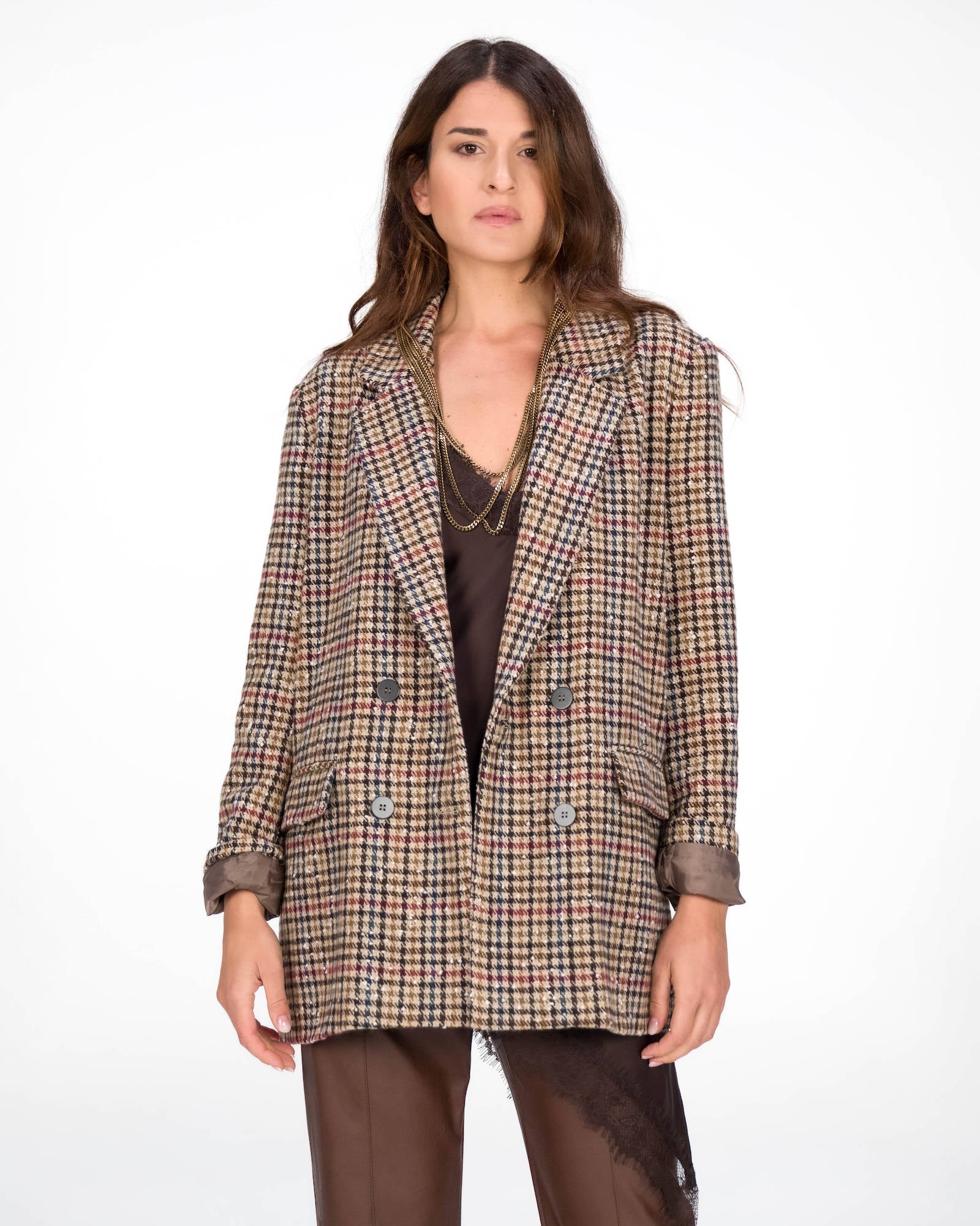 GIACCA CAPPOTTO CHECK OVER ALPINO