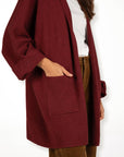 CARDIGAN OVER IN MAGLIA HALLA BORDEAUX