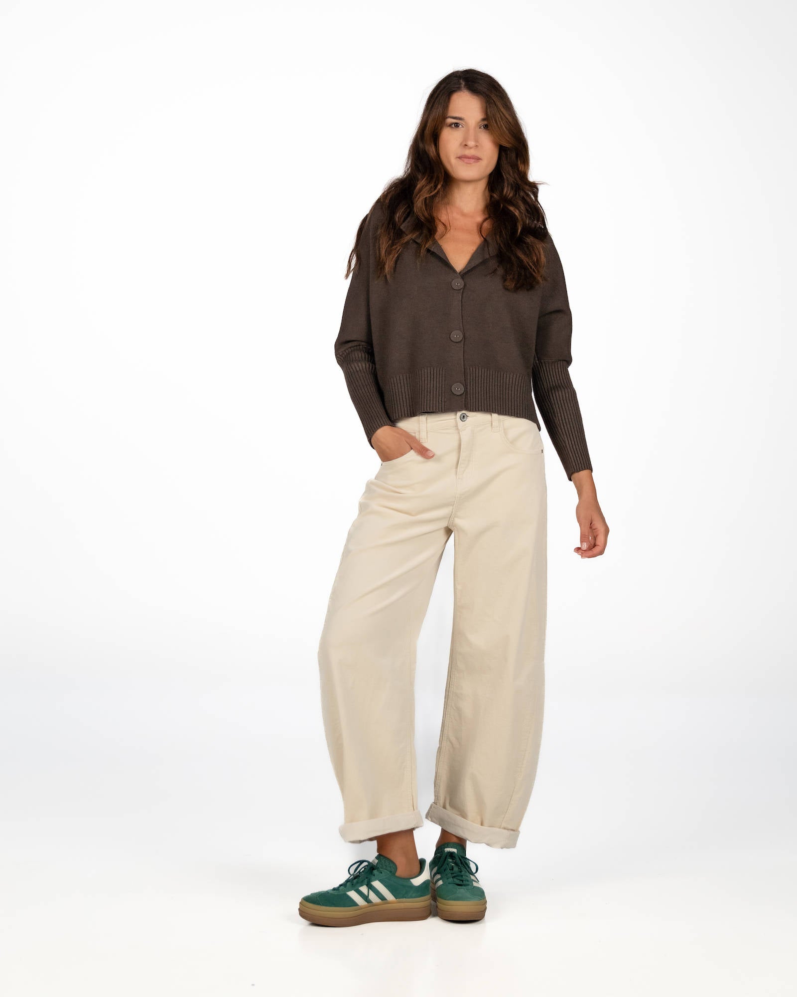 PANTALONE VELLUTO IRISH PANNA