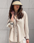 CAMICIA IN LINO VISCOSA MISTRAL SABBIA