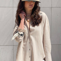 CAMICIA IN LINO VISCOSA MISTRAL SABBIA
