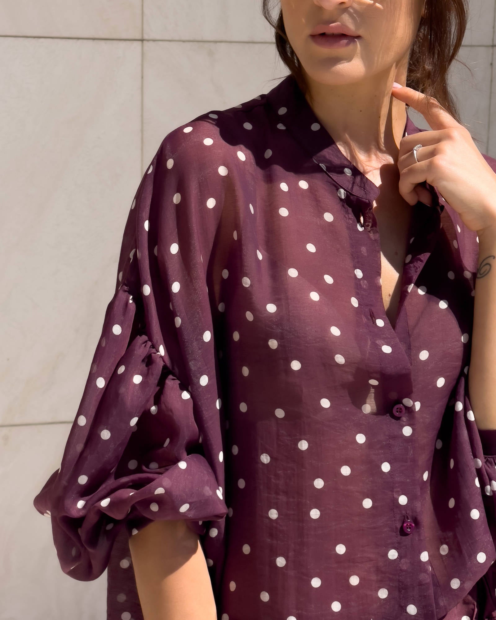 CAMICIA VIVIAN POIS VINO