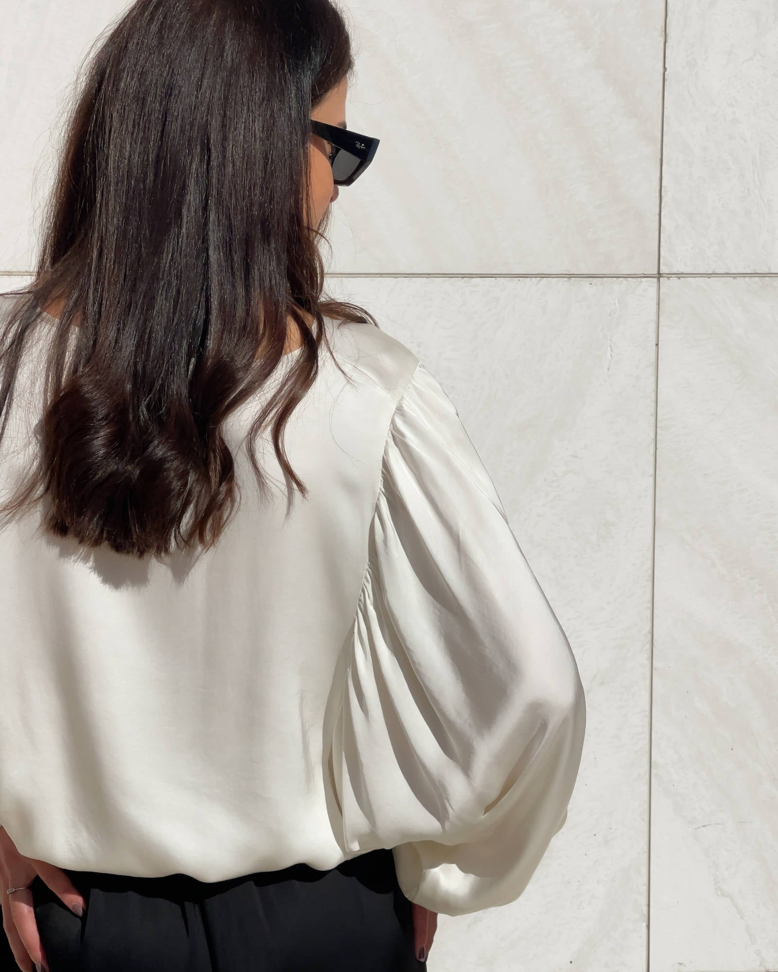 BLUSA SATIN JADE' BURRO