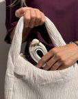 BORSA A MANO VELINA CREAM IVORY