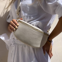 MARSUPIO GEA IN PELLE CON TRACOLLA OMAGGIO BEIGE
