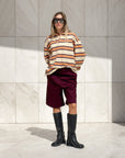 POLO COMBY A RIGHE BUTTERMILK
