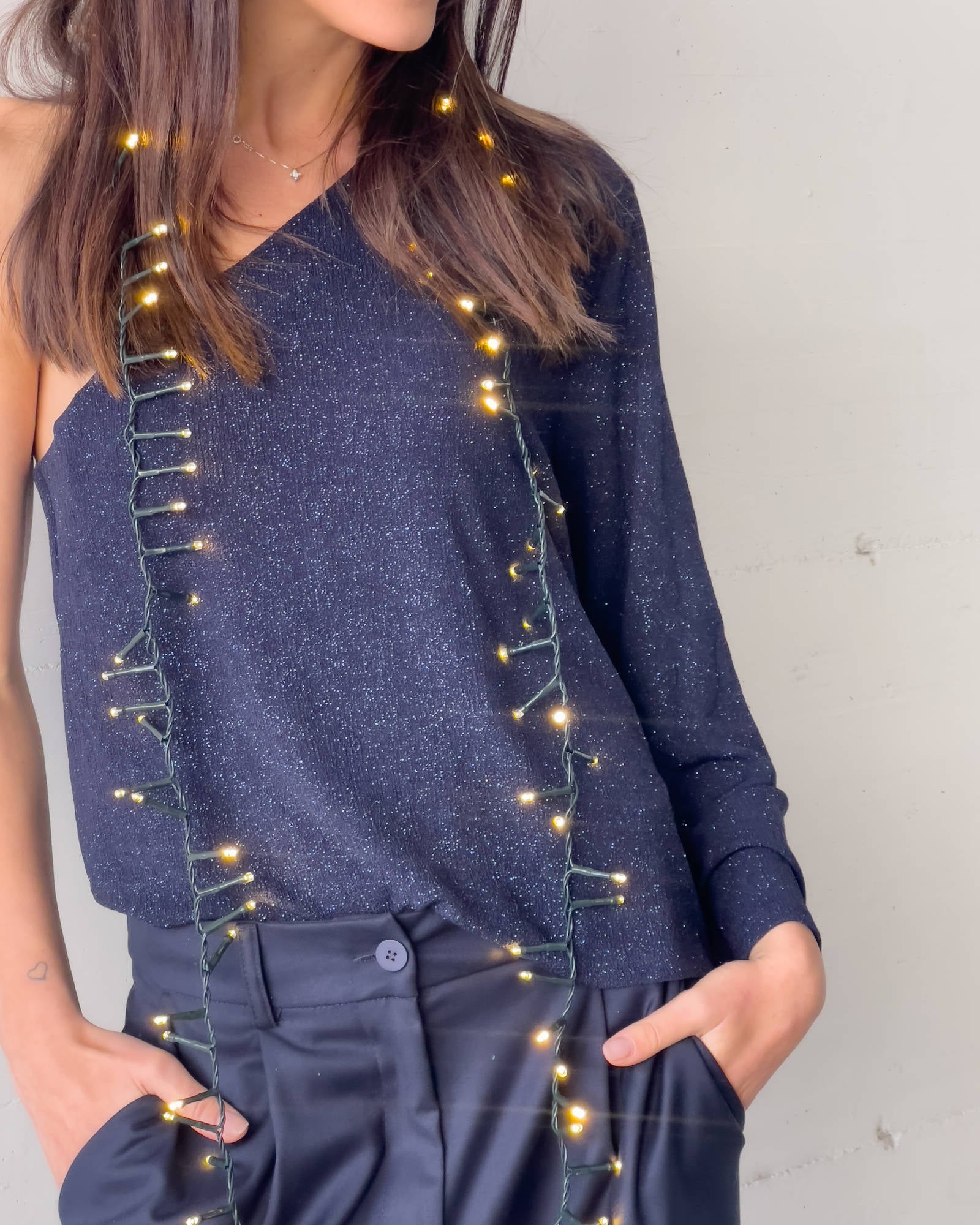 TOP MONOSPALLA ANASTASIA BLU NOTTE