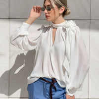 BLUSA IN GEORGETTE EUDORA PANNA
