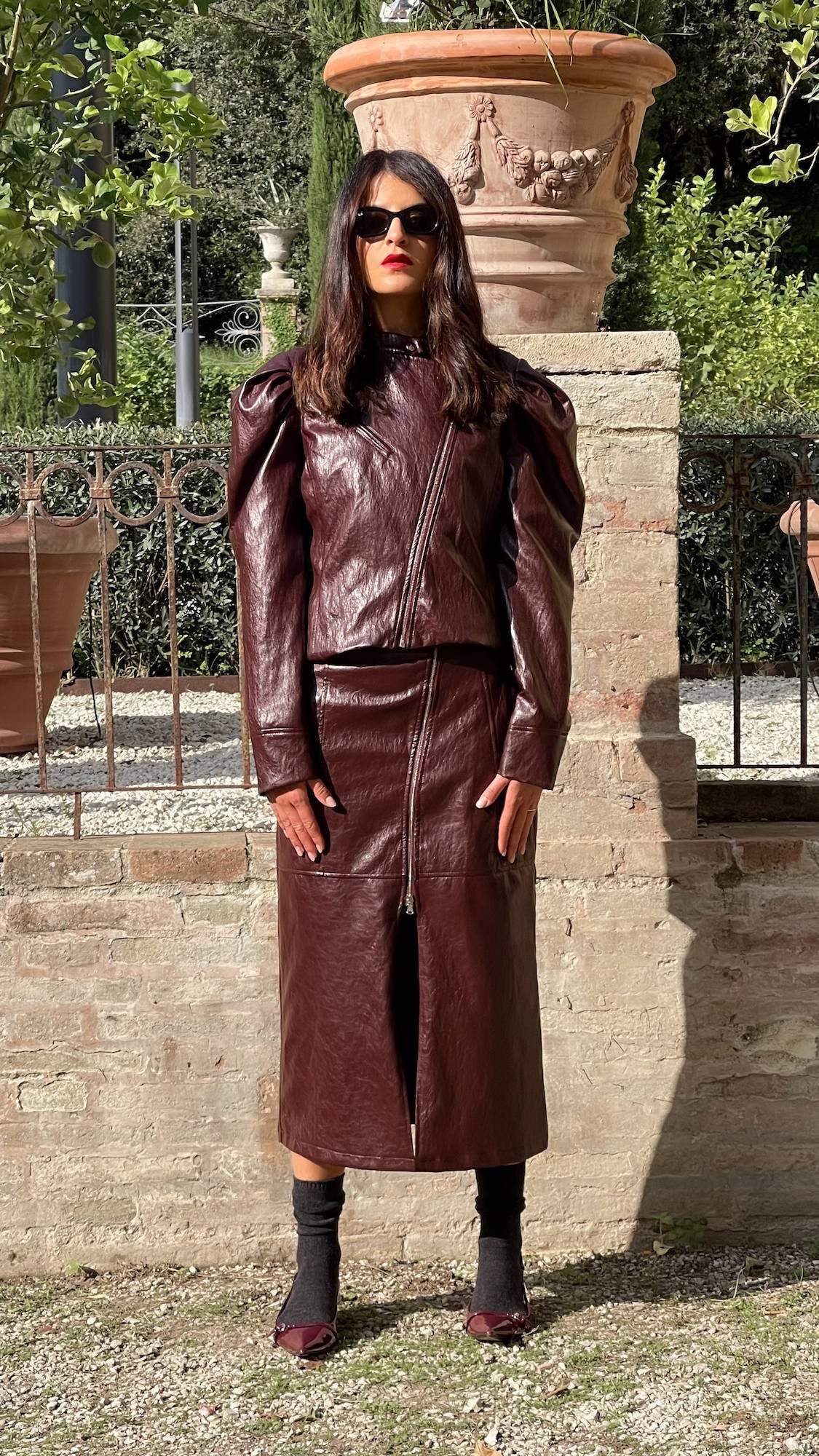 GIACCA ECOPELLE RANDY BORDEAUX