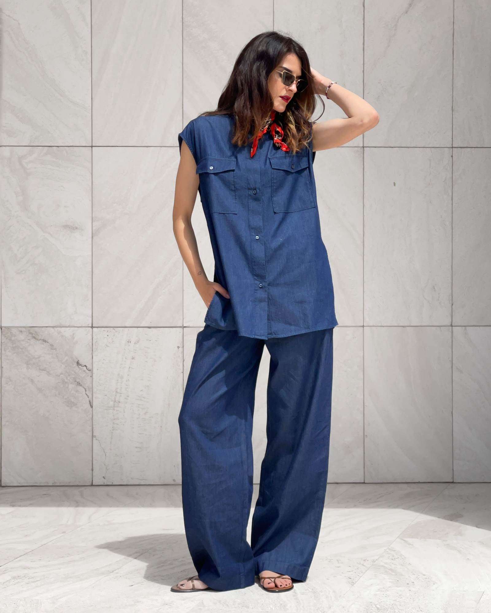 CAMICIA KAPRICE IN CHAMBRAY SCURO